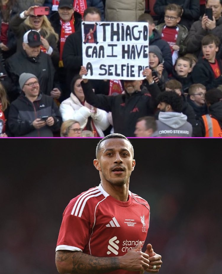 开云体育官网-克洛普传奇赛举牌：蒂亚戈，我可以与你合影吗？